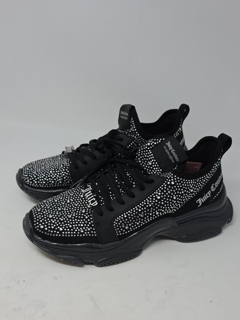 Juicy Couture Black Crystal-Studded Women's Sneakers Size 9